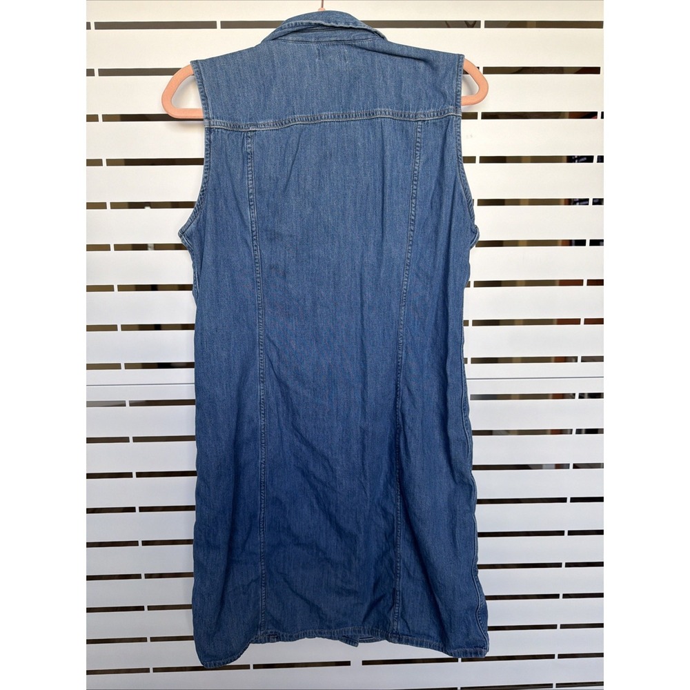 90's Style Levis Denim Cotton Mini Dress Collared Womens Cowgirl Boho Retro Lg - Picture 7 of 7